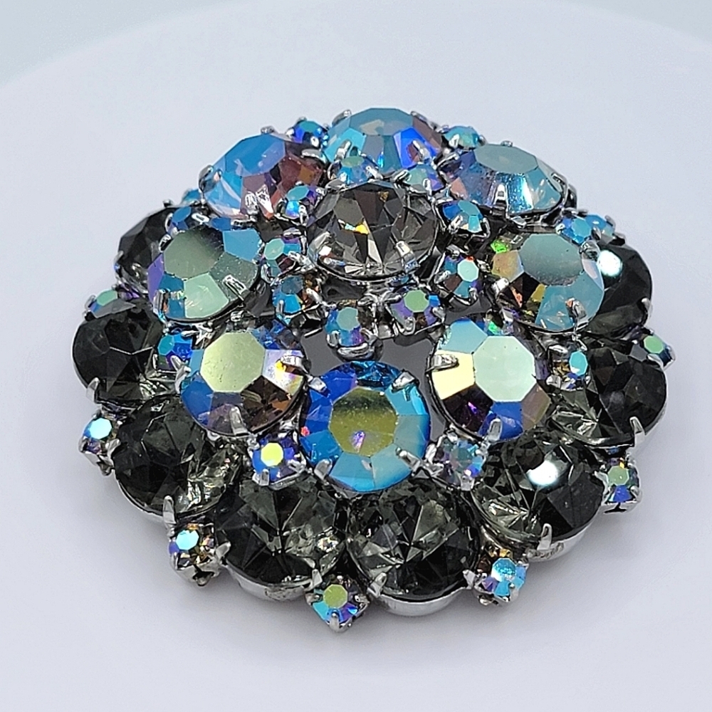 Vintage Domed Brooch Crystal #2332